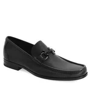 Salvatore Ferragamo Men\'s Black Pebbled Leather Gancini Bit Loafers - Size 9.5 Salvatore Ferragamo Men main image 2